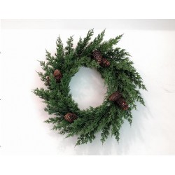 LEAVES AND PINECONE WREATH