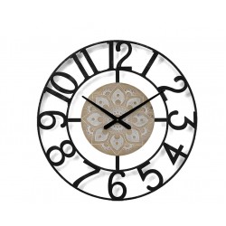 WOODEN AND METAL CLOCK