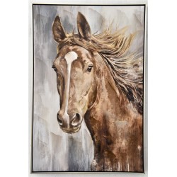 92.5CM HANDPAINTED PRINT WITH FRAME - HORSE