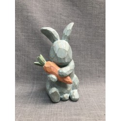 20.3CM BLUE BUNNY WITH CARRORT