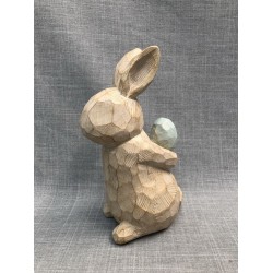 20.7CM BROWN BUNNY WITH EGG