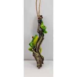 24.5CM HANGING FROGS ON BRANCH