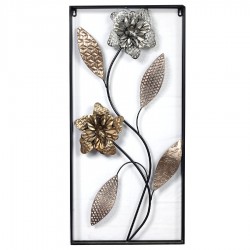 80CM METAL FLOWER IN RECTANGLE WALL DéCOR