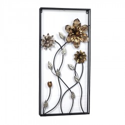 80CM METAL FLOWER IN RECTANGLE WALL DéCOR