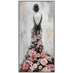 122.5CM HANDPAINTED PRINT WITH SILVER FRAME