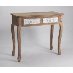 90CM HAMPTONS TABLE WITH TWO DRAWERS