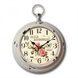 Metal French Country Vintage Wall Hanging Clock 36x31cm