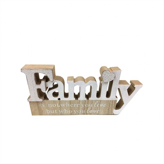 20cm Wooden Letter Plaque- Family