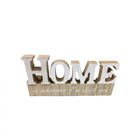 20cm Wooden Letter Plaque- Home