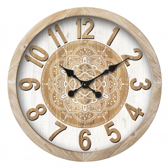 60cm Wooden Mandala Clock