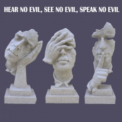 3/A 13 inch see no evil table figurine 