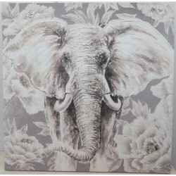 80CM ELEPHANT printing on texture canvas with leafing