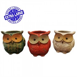 4/A Ceramic Owl Planter-Large 17.5x14.5x18cm
