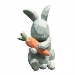 20CM BLUE BUNNY WITH CARRORT