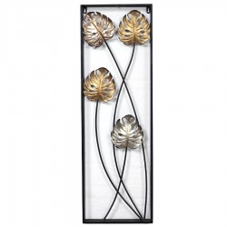 90CM METAL LEAVES IN RECTANGLE WALL DéCOR