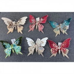17CM 6/A Clip-On BUTTERFLY WITH GLITTERS 