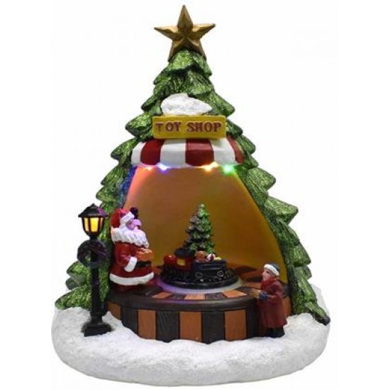 25CM X'MAS TREE WITH LED AND MOVING TRAIN
