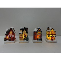 4/A Resin Mini X'mas House with LED 6.5x5x8.2cm