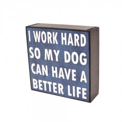 Wooden Plaque-Work for Dog 15x15x5cm