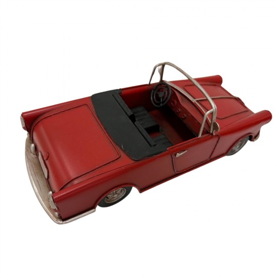 Red Metallic Vintage Car 26x10.5x8.5cm