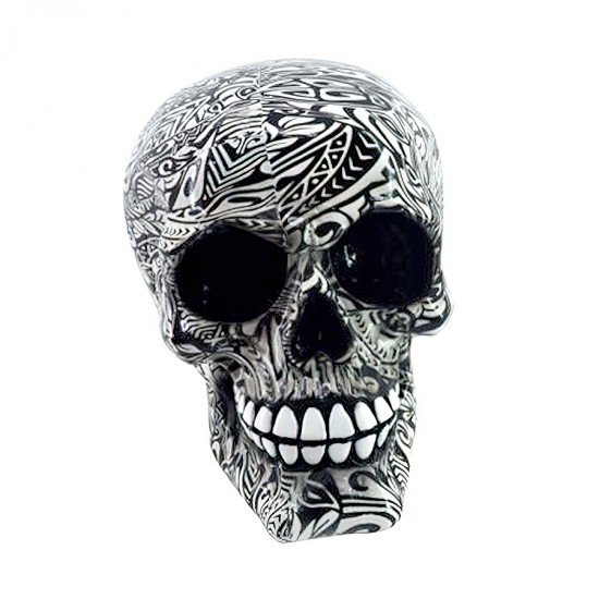 18cm Black & White Skull Decoration