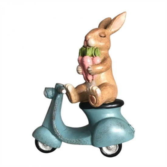 26cm Resin Bunny Riding Motor