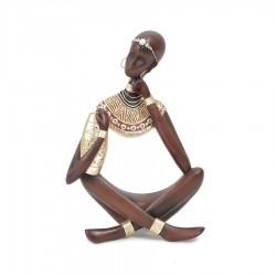 Resin African Statue 17.5x10.5x25.5cm
