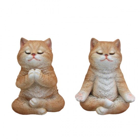 16cm 2/A Resin Yoga Cat Statue