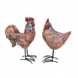 17CM 2/A ROOSTER/HEN STATUE
