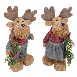 24CM 2/A STRAW REINDEER IN JEANS 