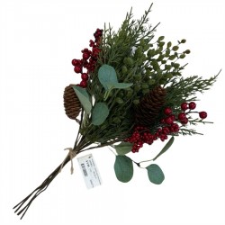 45CM BERRY, LEAVES AND PINECONE BUNDLE