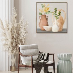 Hand Painted Canvas Print with Frame -Lifestyle Vase Quartet 80x80x3.7cm 