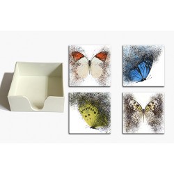 Ceramic Coaster in Box -Butterfly 11.2x11.2x4.2cm