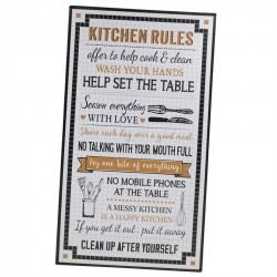 Metal Wall Plaque- Kitchen Rules 25x45cm