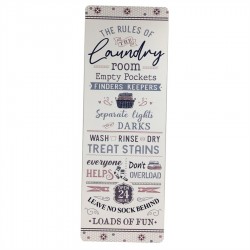 Wooden Wall Plaque- Laundry Rules 20x60x0.9cm