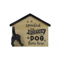 Wooden Hanging Plaque with Hook- Spoiled Dog 22x18x1.2cm