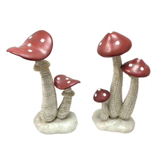 24cm 2/A Resin Mushrooms