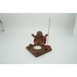12CM 2/A RESIN MONK CANDLE HOLDER