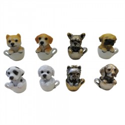 6.5CM 8/A RESIN DOG CUP ORNAMENTS