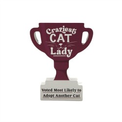 MDF Craziest Cat Lady Trophy 11x2x13cm