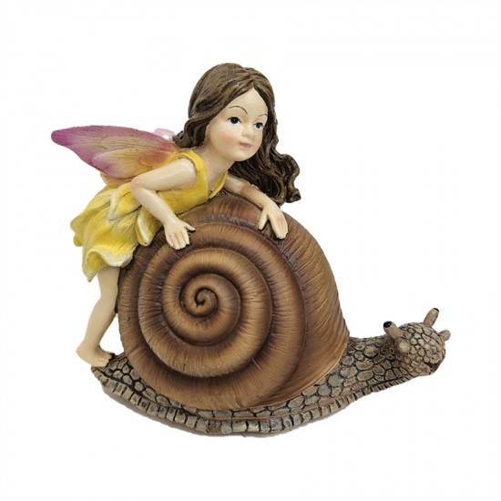 12cm Snail Trail Resin Fairy