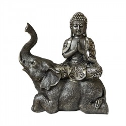 20CM BUDDHA SITTING ON ELEPHANT