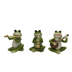 6CM 3/A RESIN FROG W/MUSICAL INSTRUMENT