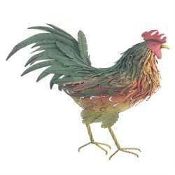Metal Rooster Wall Décor 57.15x8.26x66.04cm