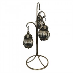 Hanging Lanterns with Stand S/3 29x29x80cm