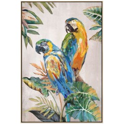 Hand Painted Canvas Print with Frame -Parrot 80x120x3.5cm
