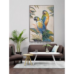 Hand Painted Canvas Print with Frame -Parrot 80x120x3.5cm