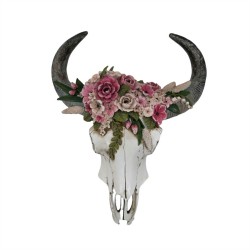 Resin Floral Ram Skull Wall Décor 28.3x13x33.5cm