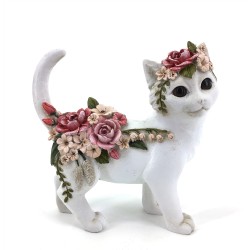 Resin Floral Cat Ornaments 22.5x10.5x22cm