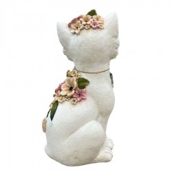 Resin Floral Cat Ornaments 12.6x11.6x22.4cm